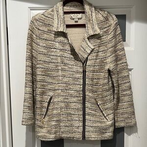 Lucky Brand Textured Cream Knit Sweater